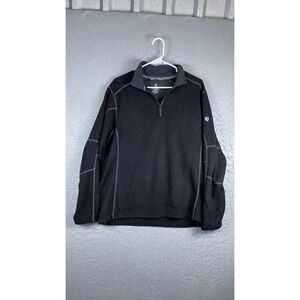 Kuhl Pullover Mens Large Black Long Sleeve 1/4 Zip Hiking Performance Top